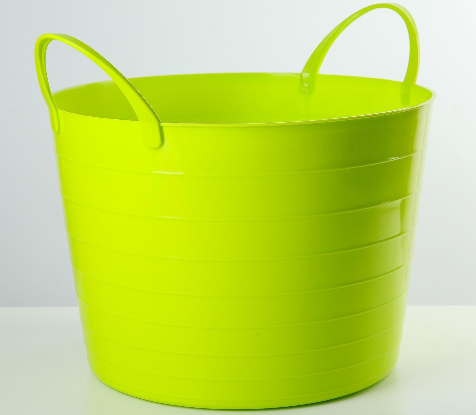 Корзина для белья мягкая, 17 л, 33×33×24,5 см, цвет ярко-зелёный