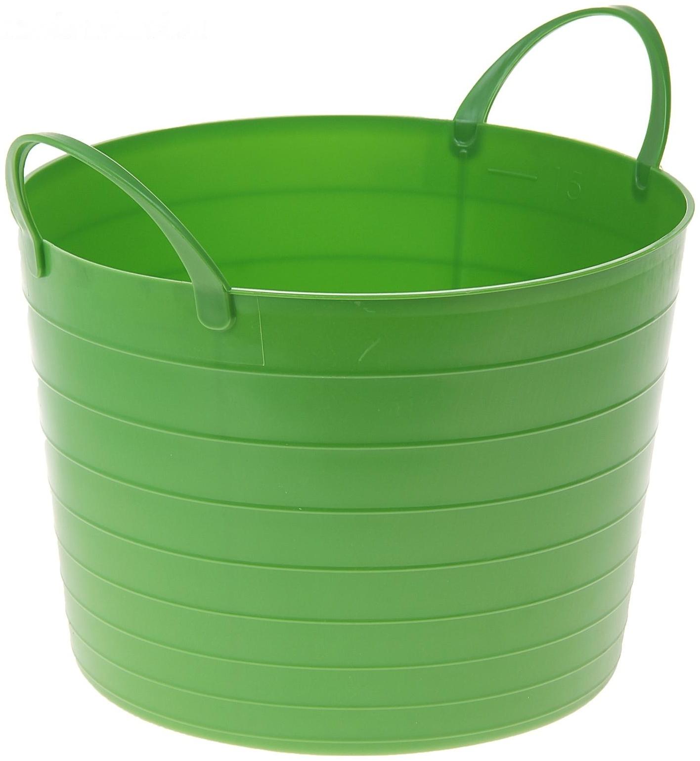 Корзина для белья мягкая, 17 л, 33×33×24,5 см, цвет ярко-зелёный