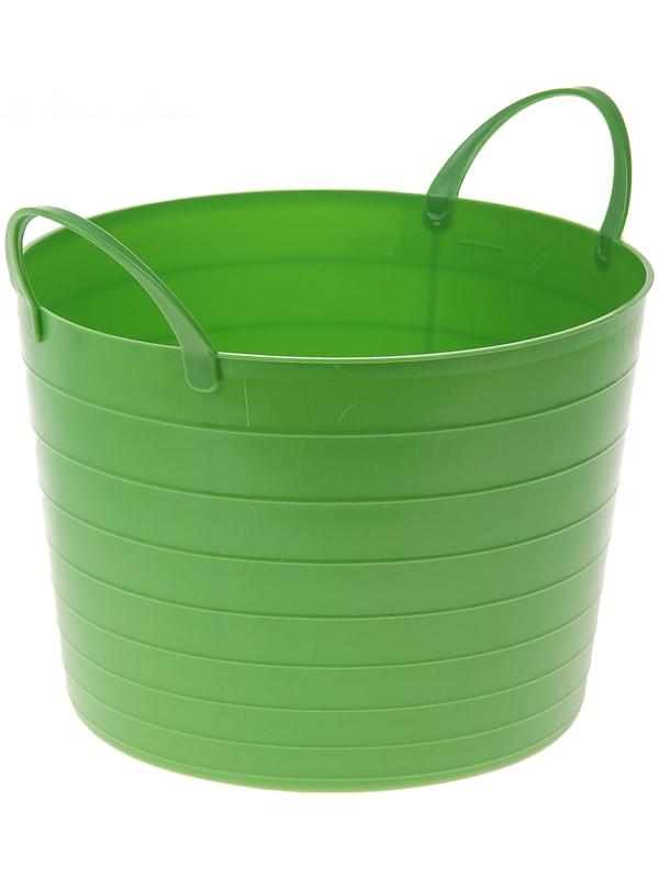 Корзина для белья мягкая, 17 л, 33×33×24,5 см, цвет ярко-зелёный