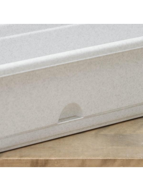 Ящик балконный с поддоном, 80 см, цвет мраморный