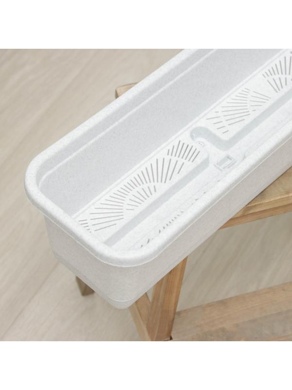 Ящик балконный с поддоном, 80 см, цвет мраморный