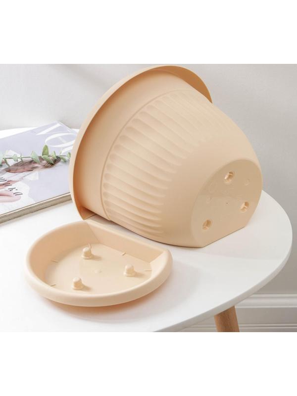 Горшок с поддоном настенный «Ливия», 4,6 л, цвет белая глина