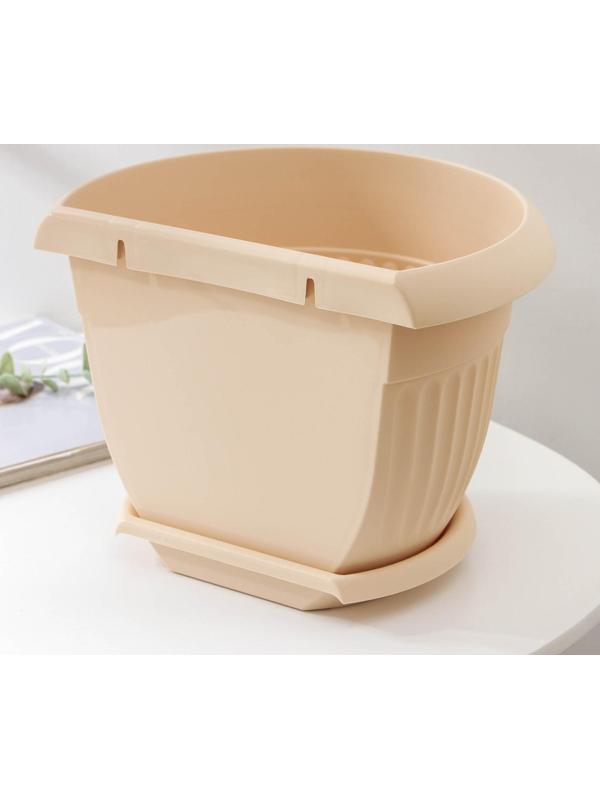 Горшок с поддоном настенный «Ливия», 4,6 л, цвет белая глина