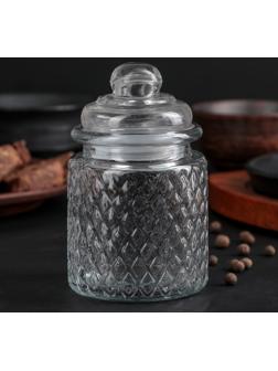Банка стеклянная для сыпучих продуктов «Сетка», 280 мл, 7,5×12 см