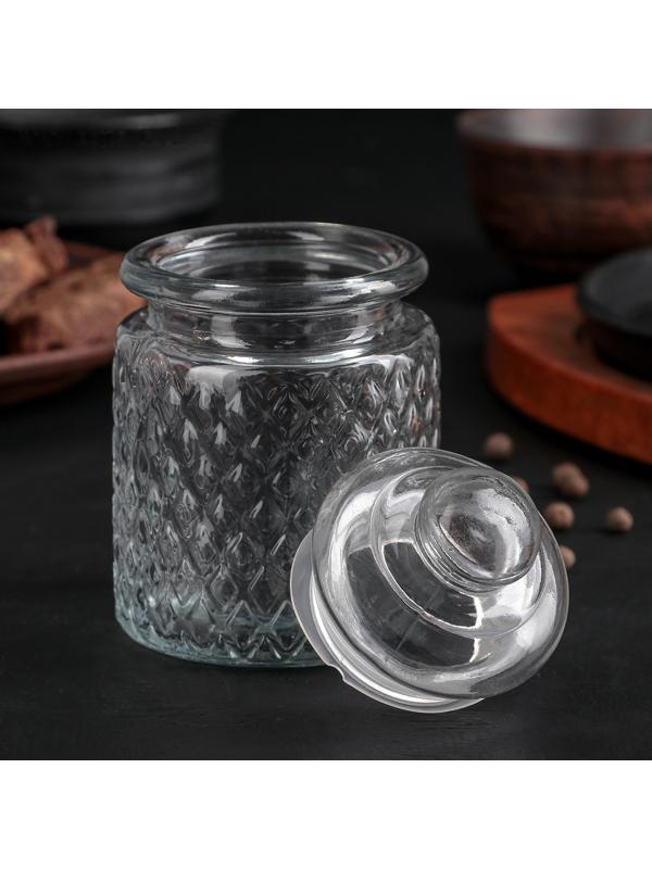 Банка стеклянная для сыпучих продуктов «Сетка», 280 мл, 7,5×12 см