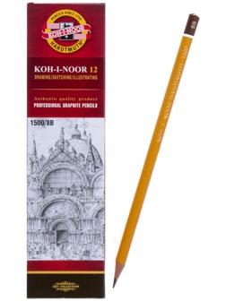 Карандаш чернографитный 2.5 мм, Koh-I-Noor 1500 8B, профессиональный, L=175 мм