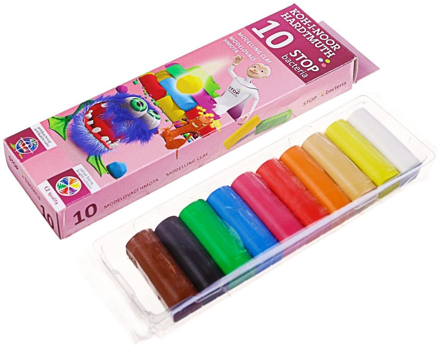 Пластилин бактерицидный, 10 цветов, Koh-I-Noor, европодвес