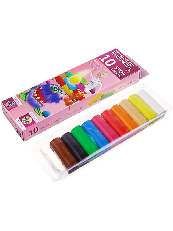 Пластилин бактерицидный, 10 цветов, Koh-I-Noor, европодвес