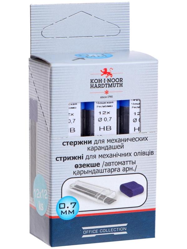 Грифели для механических карандашей, 0.7 мм, Koh-I-Noor, 4162 HB, 12 штук, в футляре