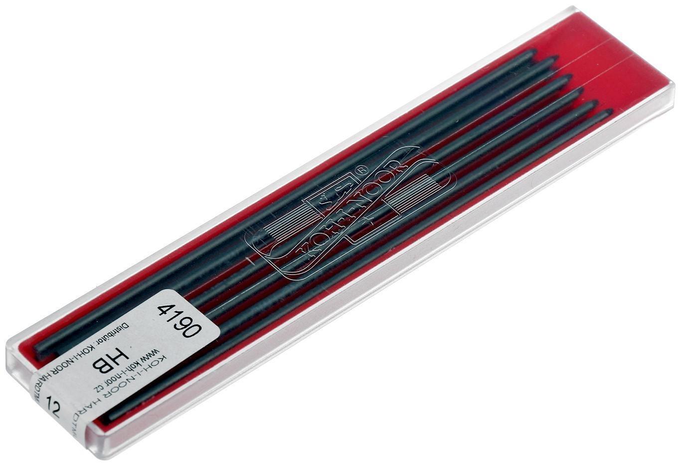 Грифели для цанговых карандашей 2.0 мм, Koh-I-Noor, 4190 HB, 12 штук, в футляре
