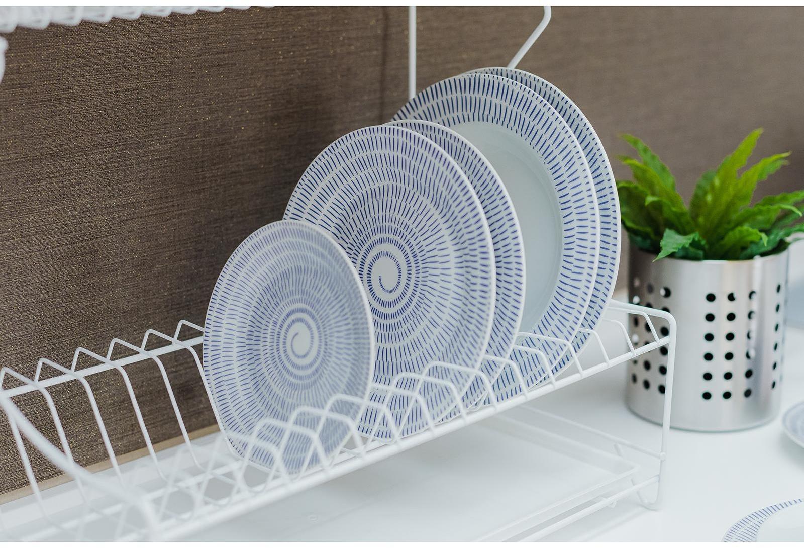 Сушилка для посуды с поддоном 2-х ярусная, настольно-настенная, 39,5×25×38 см, цвет белый