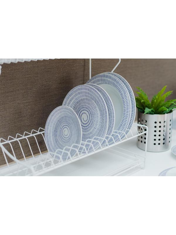 Сушилка для посуды с поддоном 2-х ярусная, настольно-настенная, 39,5×25×38 см, цвет белый