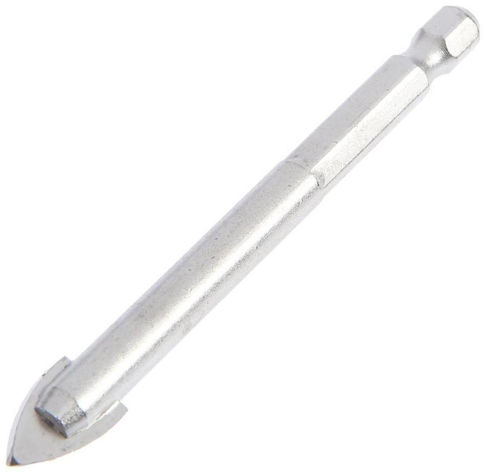 Сверло по керамике твердосплавное ТУНДРА, шестигранный хвостовик, 10 мм