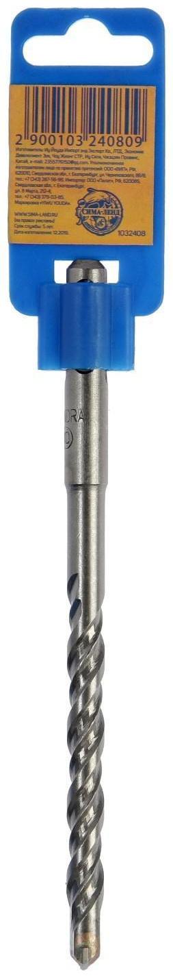 Бур по бетону ТУНДРА, двойная спираль, SDS-plus, 10 х 160 мм