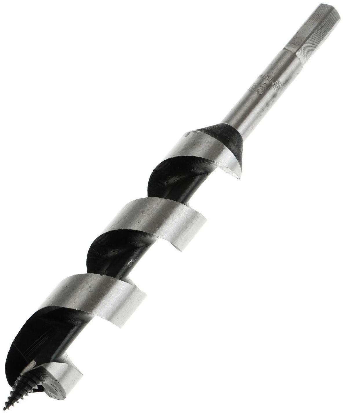 Сверло по дереву шнековое ТУНДРА, шестигранный хвостовик, 28 х 230 мм