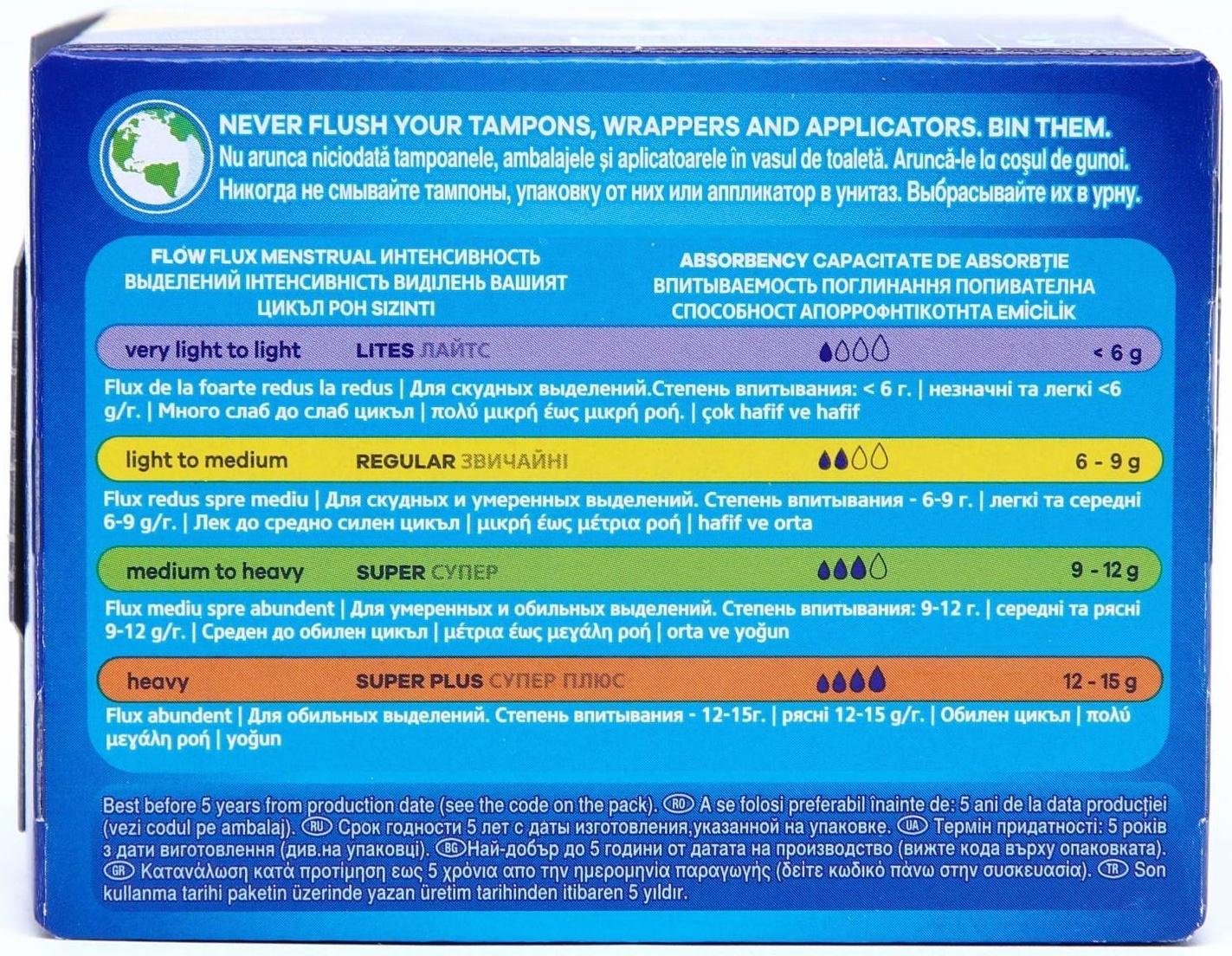 Тампоны Tampax с аппликатором, Compak Regular Duo, 16 шт.