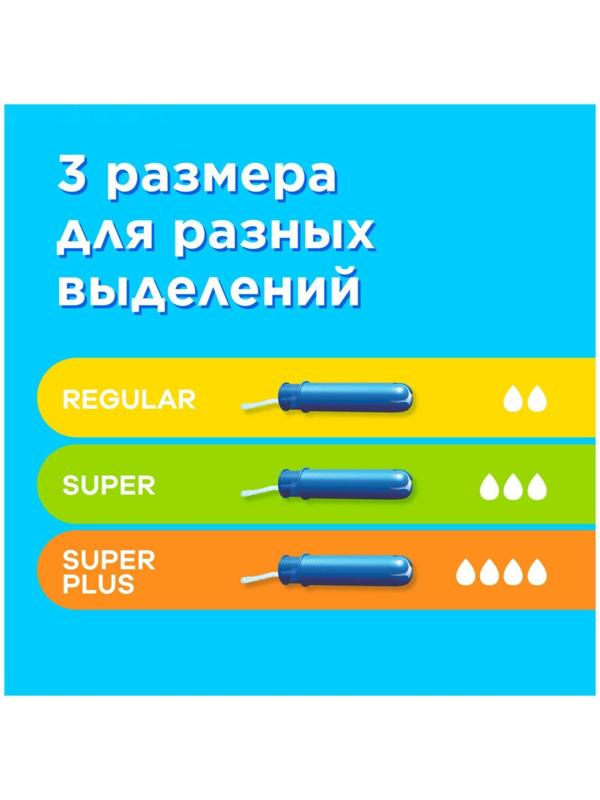 Тампоны Tampax с аппликатором, Compak Regular Duo, 16 шт.