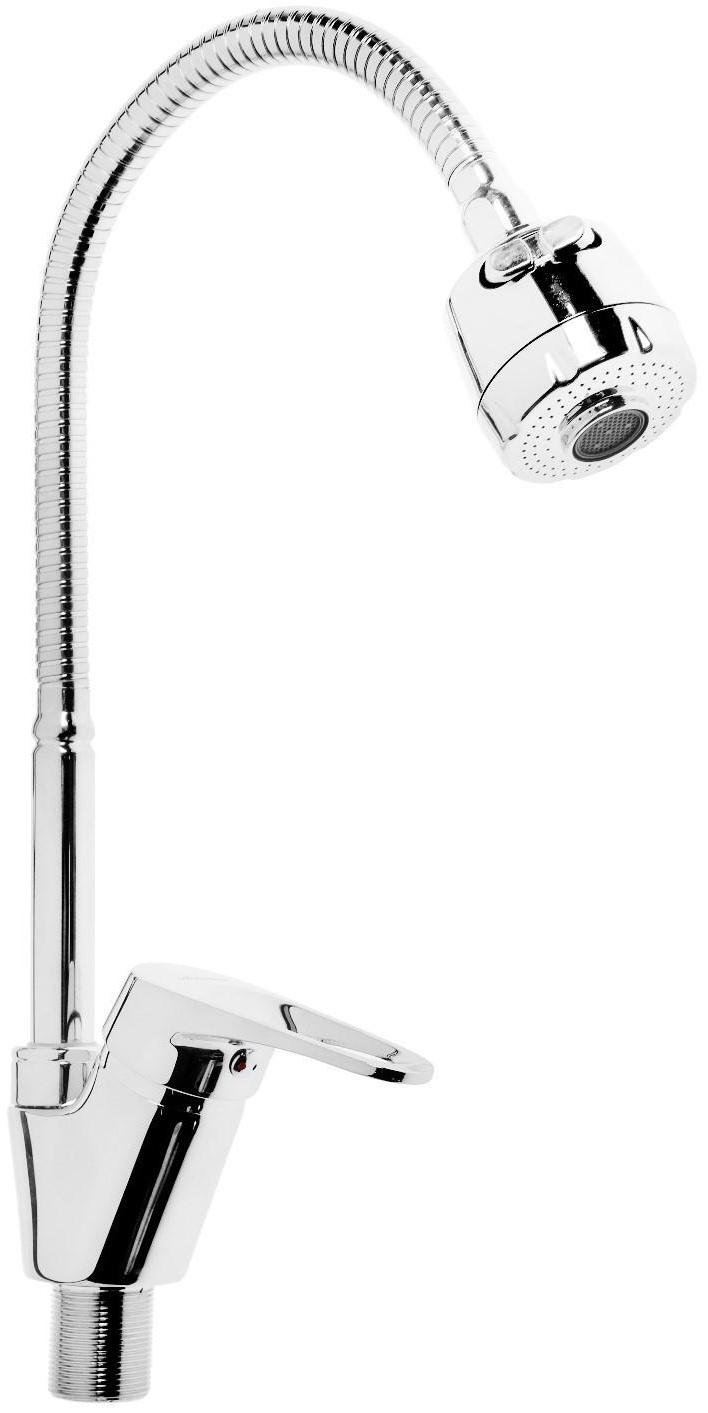 Смеситель для кухни Accoona A4850, однорычажный, гибкий излив, хром