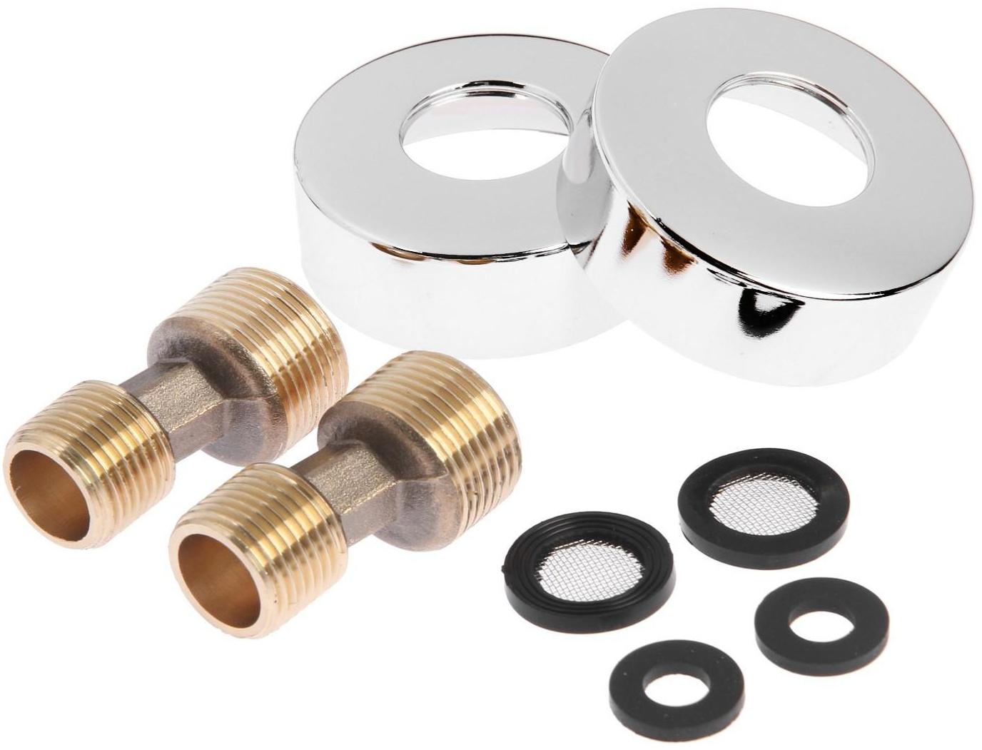 Смеситель для ванны Accoona A6275, двухрычажный, дивертор в корпусе, с душевым набором, хром