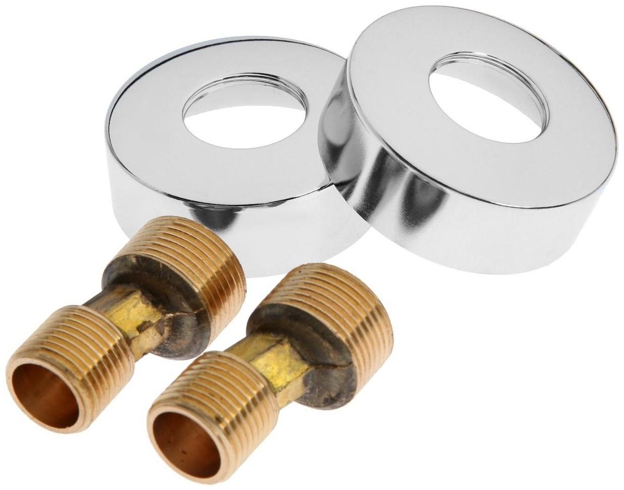 Смеситель для ванны Accoona A7175, двухрычажный, дивертор в корпусе, с душевым набором