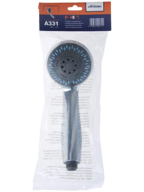 Душевая лейка Accoona А331, 3 режима, корпус пластик, цвет хром