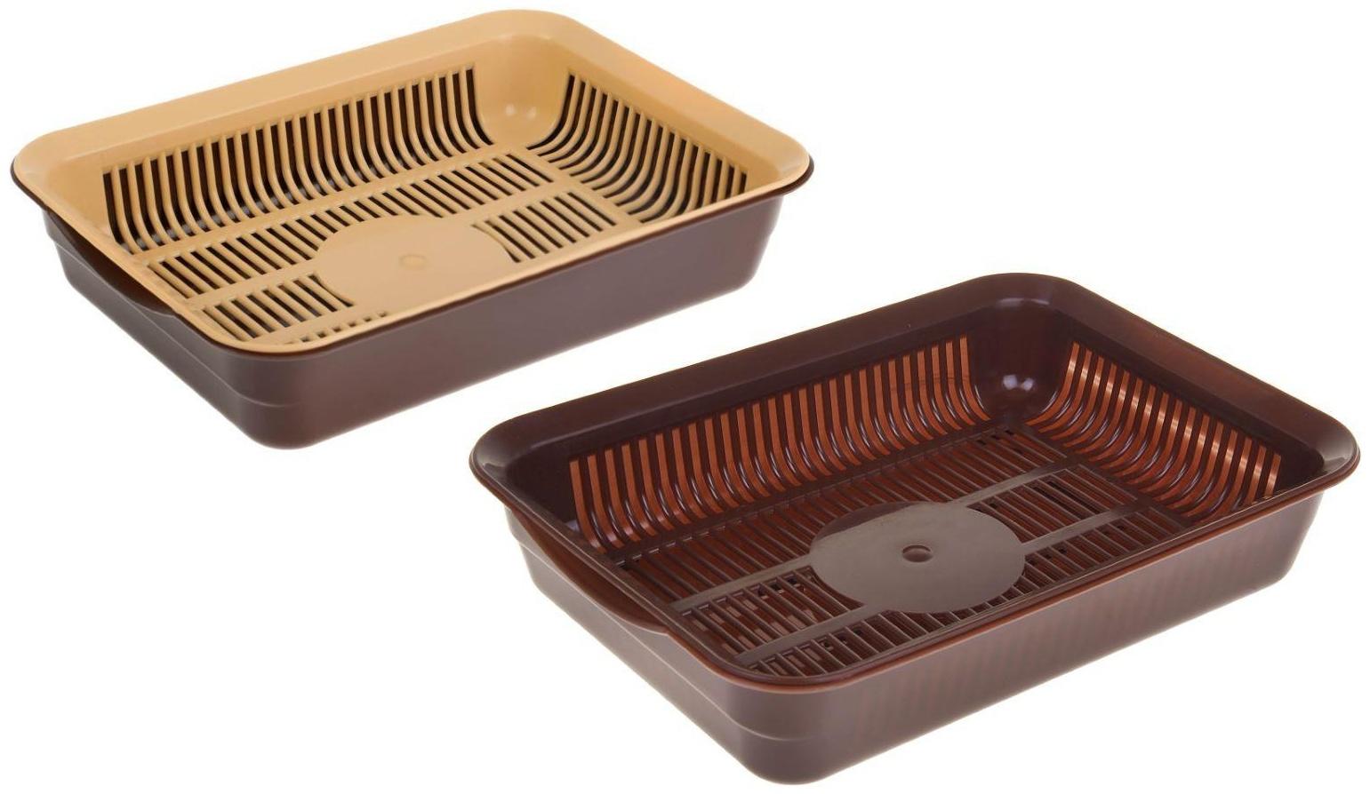 Туалет с сеткой, 35,5х26х7 см, коричневый