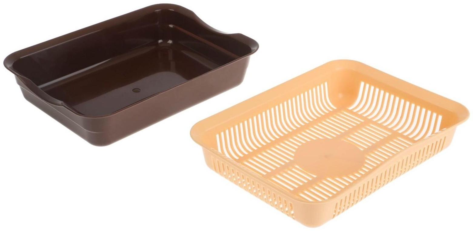 Туалет с сеткой, 35,5х26х7 см, коричневый