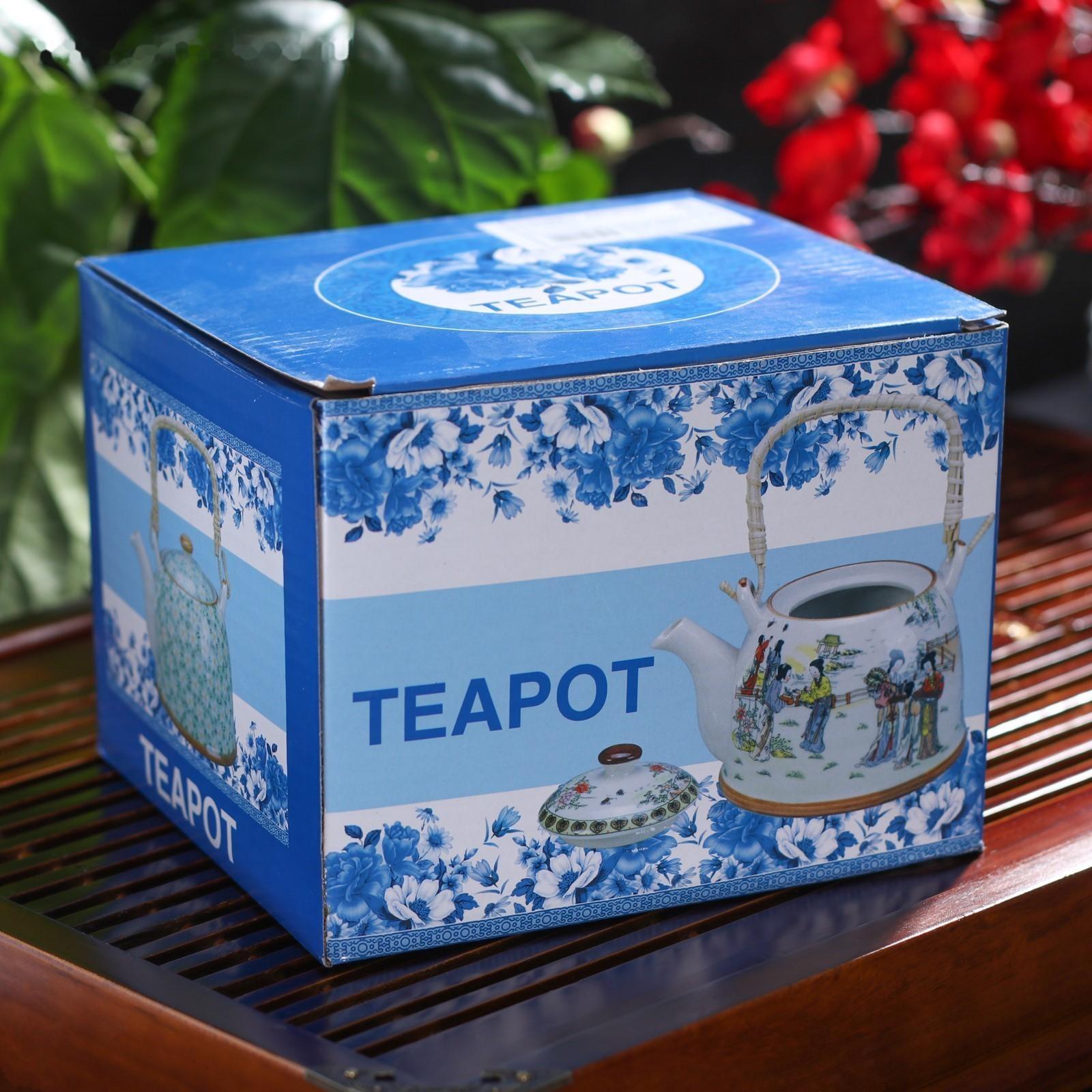 Чайник керамический заварочный «Пейзаж», 900 мл, металлическое сито