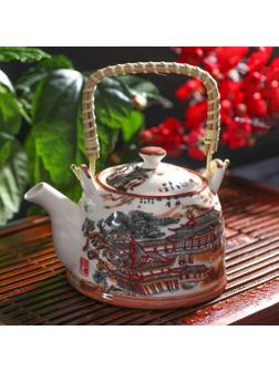 Чайник керамический заварочный «Пейзаж», 900 мл, металлическое сито