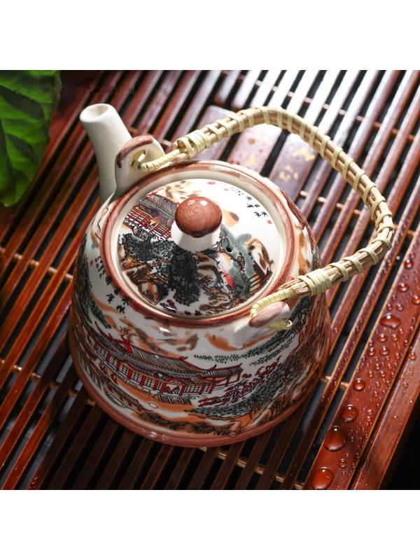 Чайник керамический заварочный «Пейзаж», 900 мл, металлическое сито