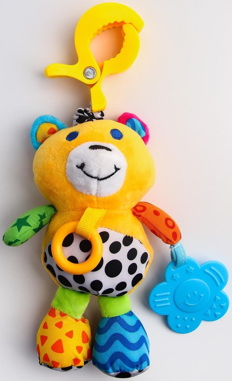 Подвеска музыкальная с прорезывателем «Мишка/обезьянка» на кроватку/коляску, виды МИКС