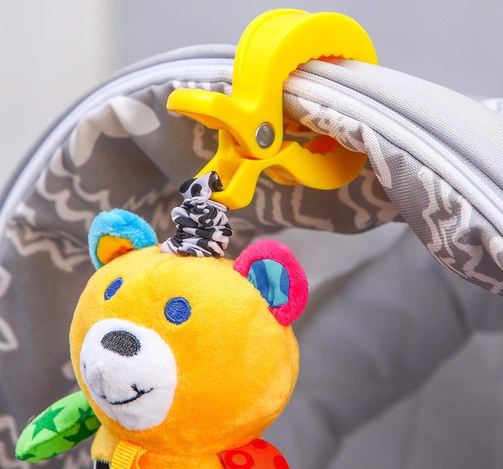 Подвеска музыкальная с прорезывателем «Мишка/обезьянка» на кроватку/коляску, виды МИКС