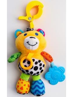 Подвеска музыкальная с прорезывателем «Мишка/обезьянка» на кроватку/коляску, виды МИКС