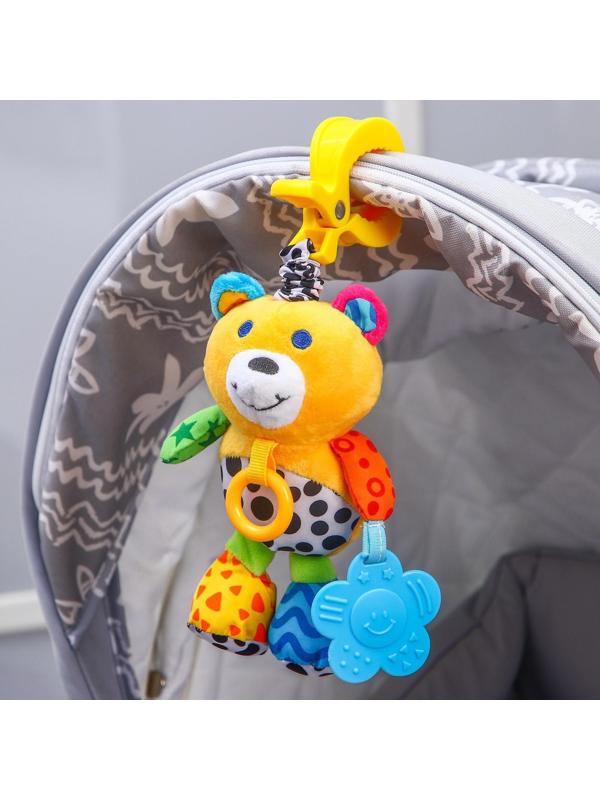 Подвеска музыкальная с прорезывателем «Мишка/обезьянка» на кроватку/коляску, виды МИКС