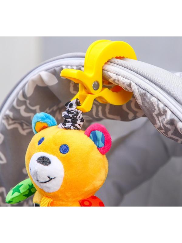 Подвеска музыкальная с прорезывателем «Мишка/обезьянка» на кроватку/коляску, виды МИКС