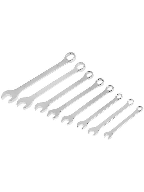 Набор ключей комбинированных в холдере ТУНДРА, CrV, зеркальные, 8 - 19 мм, 8 шт.