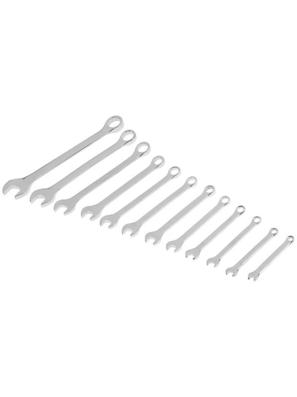 Набор ключей комбинированных в холдере ТУНДРА, CrV, зеркальные, 6 - 22 мм, 12 шт.