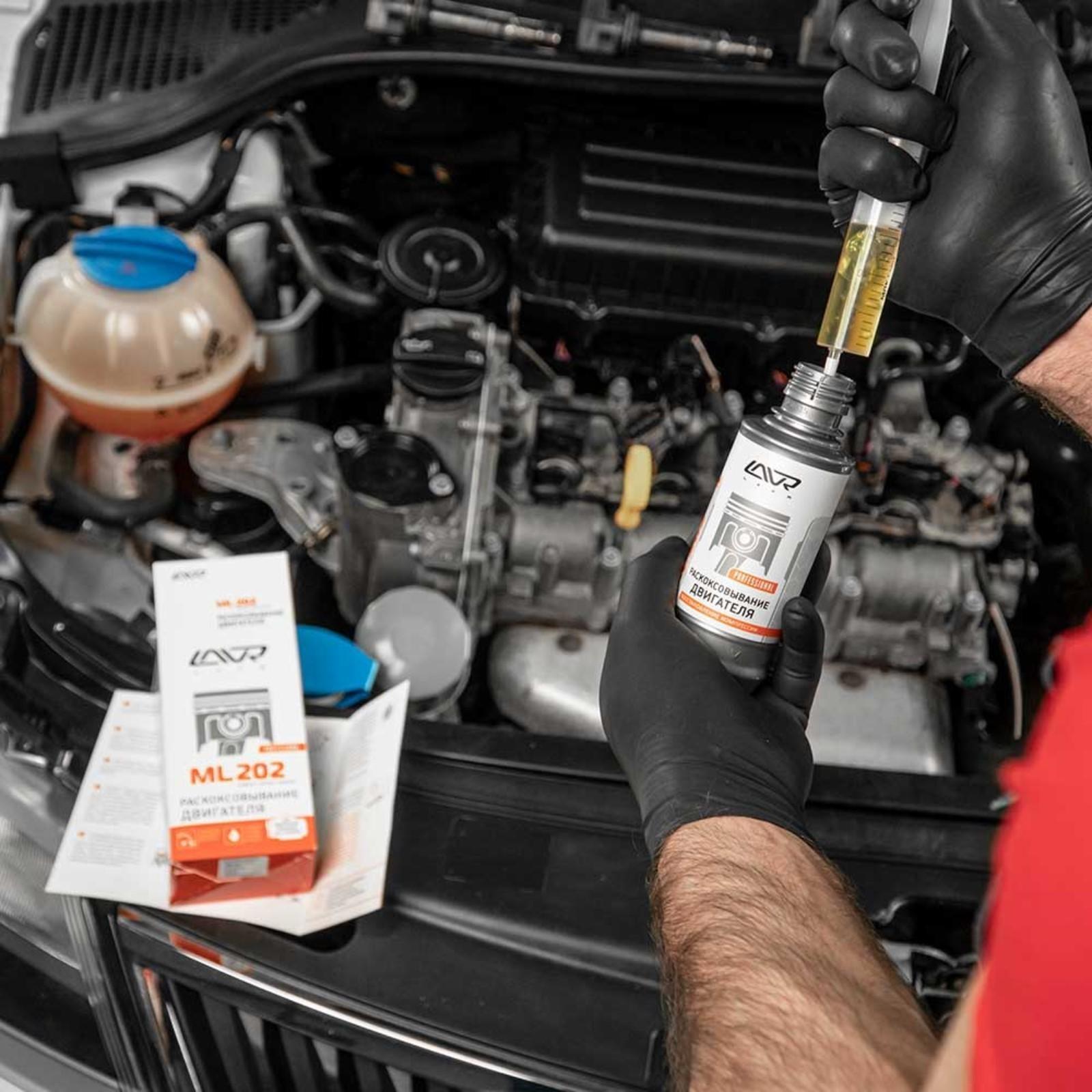Раскоксовывание двигателя LAVR ML-202 комплект, 185 мл Ln2502