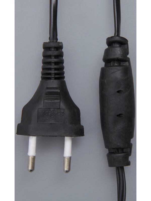 Гирлянда «Бахрома» 4 × 0.6 м, IP44, тёмная нить, 180 LED, свечение синее, мерцание белым, 220 В