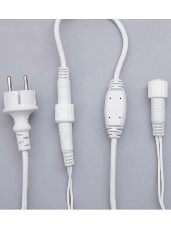 Гирлянда «Бахрома» 3 × 0.6 м, IP44, УМС, белая нить, 160 LED, свечение тёплое белое, 220 В