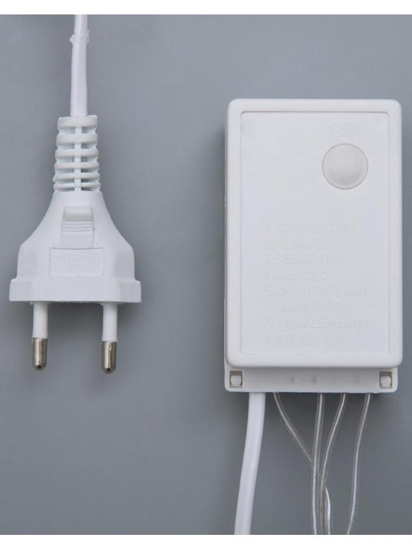 Гирлянда «Бахрома» 4 × 0.6 м, IP44, прозрачная нить, 180 LED, свечение тёплое белое, 8 режимов, 220 В