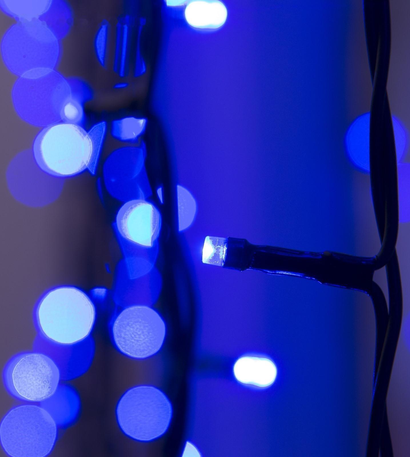 Гирлянда «Занавес» 2 × 3 м, IP44, УМС, тёмная нить, 760 LED, свечение синее, 220 В