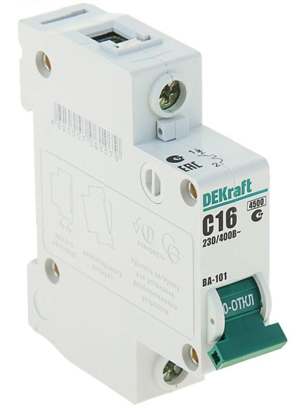 Выключатель автоматический. однополюсный, 16А