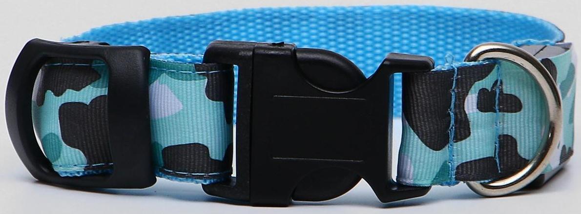 Ошейник с подсветкой «Милитари», микс цветов, 3 режима свечения, S, 34-40 х 2,5 см