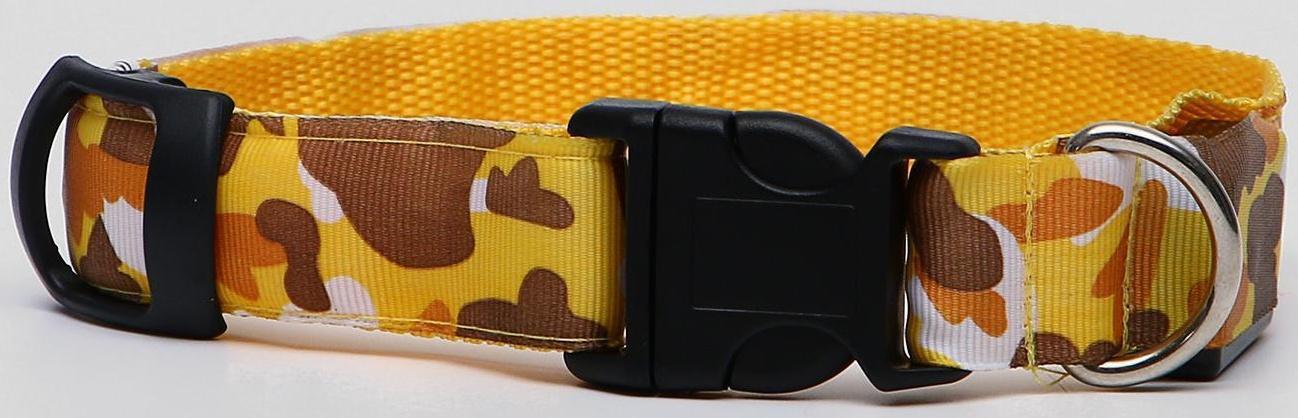 Ошейник с подсветкой «Милитари», микс цветов, 3 режима свечения, М, 43-48 х 2,5 см