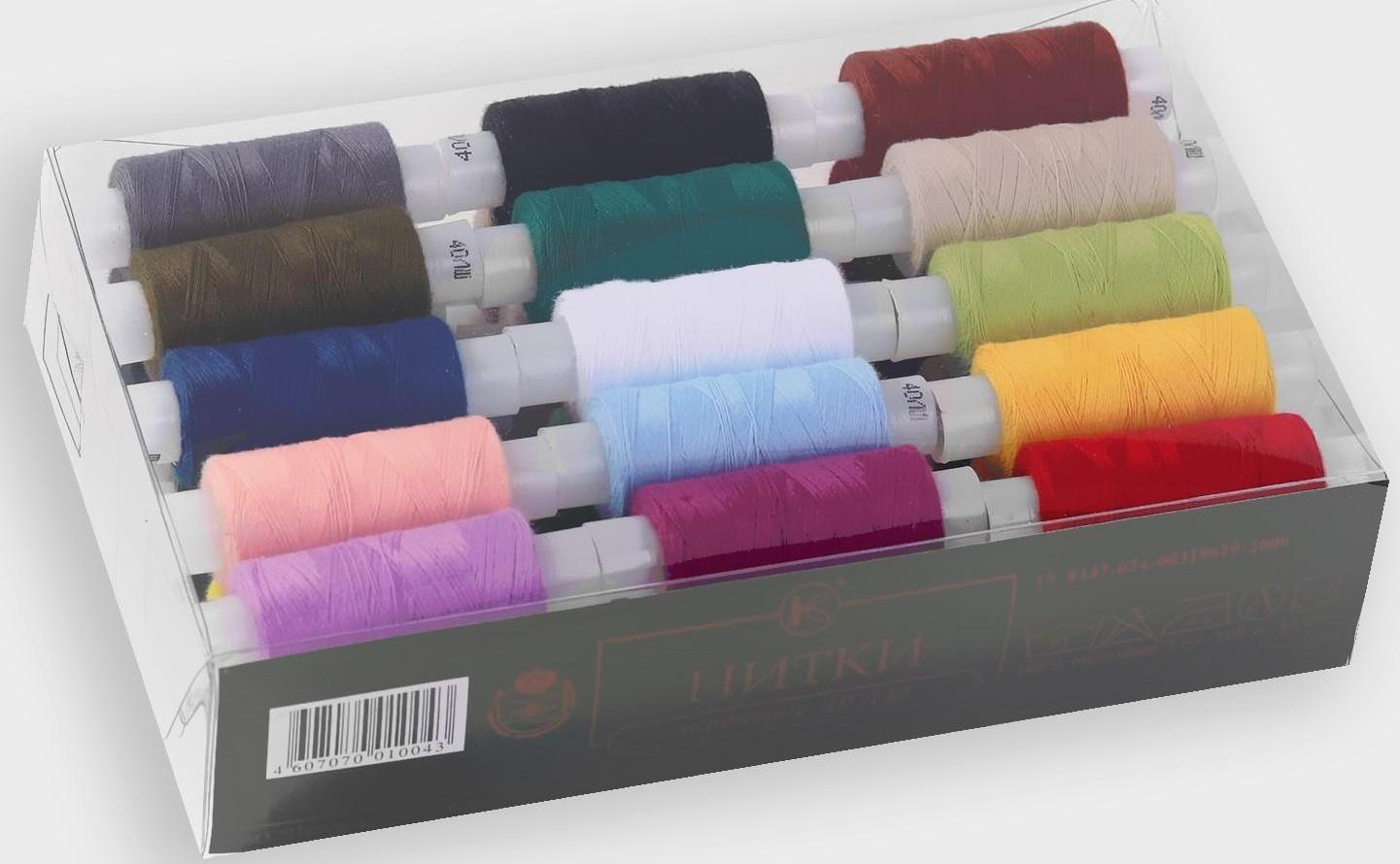 Набор ниток 40ЛШ, 200 м, 30 шт, цвет МИКС