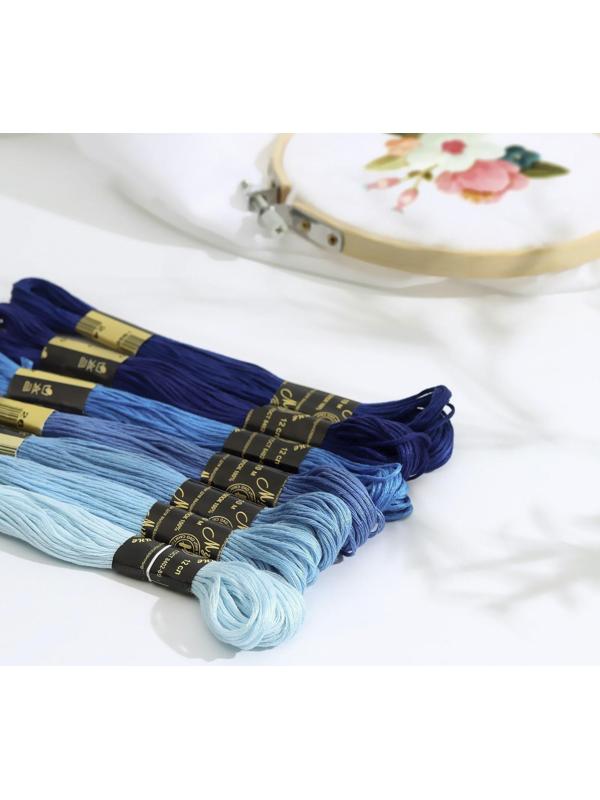 Набор ниток мулине «Цветик-Семицветик», 10 ± 1 м, 7 шт, цвет синий спектр