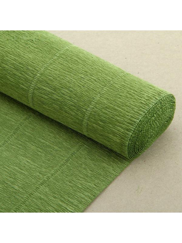 Бумага для упаковок и поделок, гофрированная, фисташковая, зеленая, однотонная, двусторонняя, рулон 1 шт., 0,5 х 2,5 м