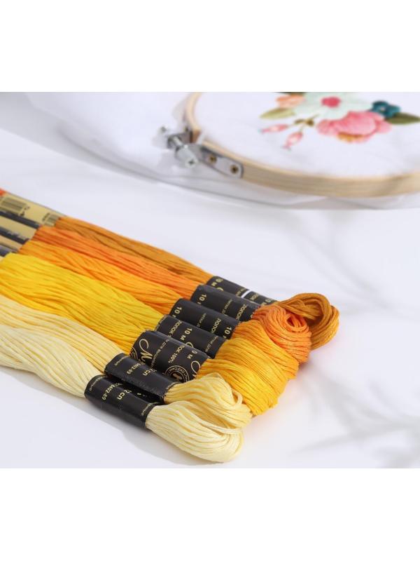 Набор ниток мулине «Цветик-Семицветик», 10 ± 1 м, 7 шт, цвет жёлтый спектр