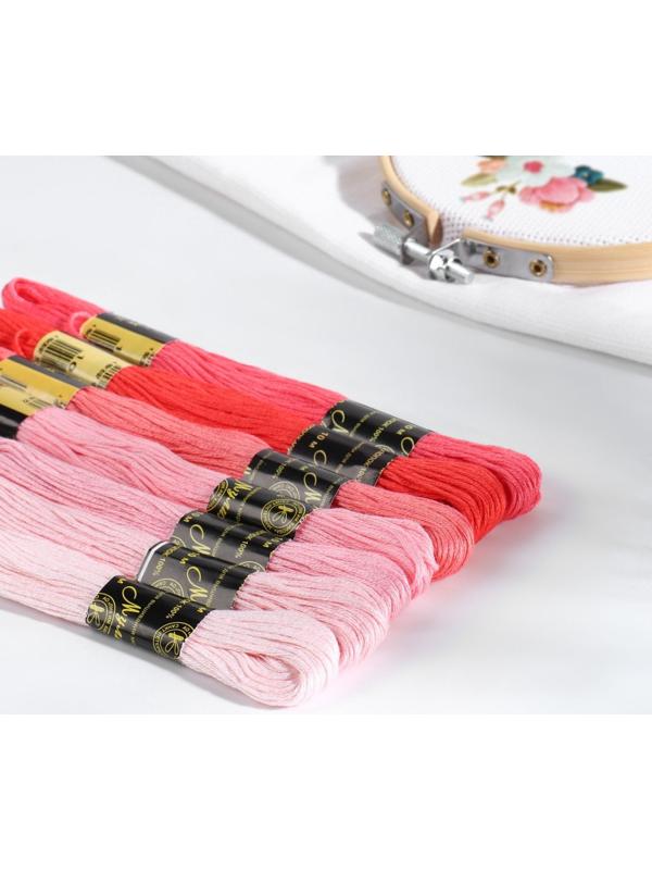 Набор ниток мулине «Цветик-Семицветик», 10 ± 1 м, 7 шт, цвет розовый спектр